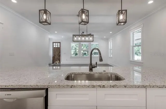 a view of a kitchen sink