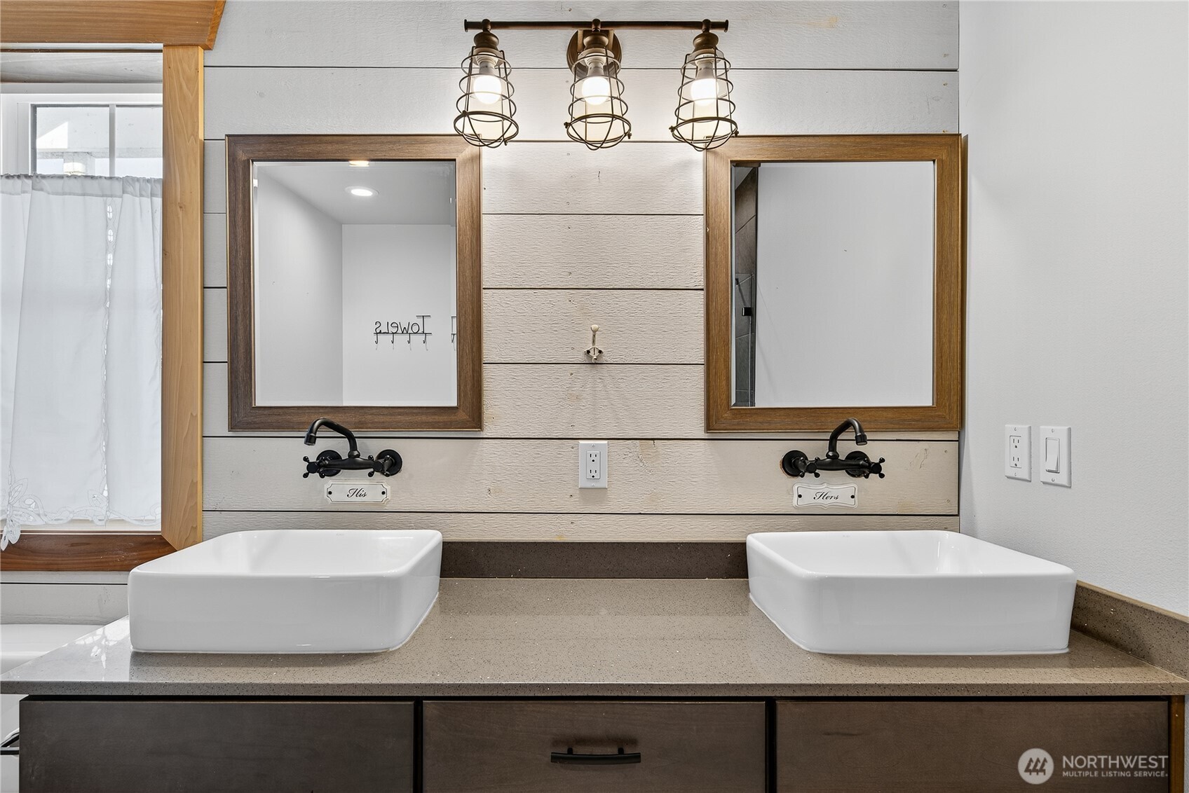 157 Russell Road Camano Island, WA 98282 - Photo 20 of 38 a bathroom with a sink and a mirror