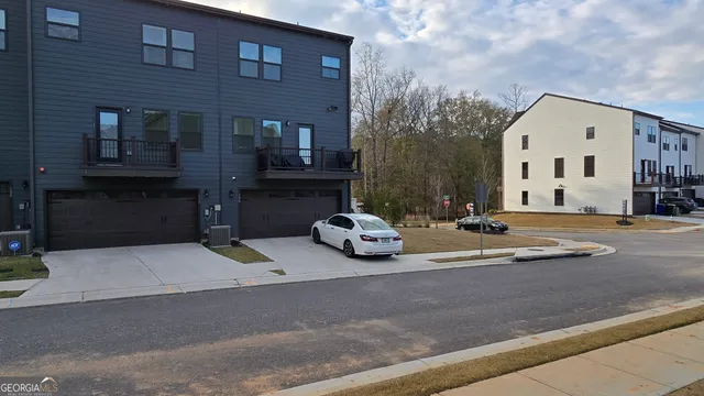 a car parked in front of a building