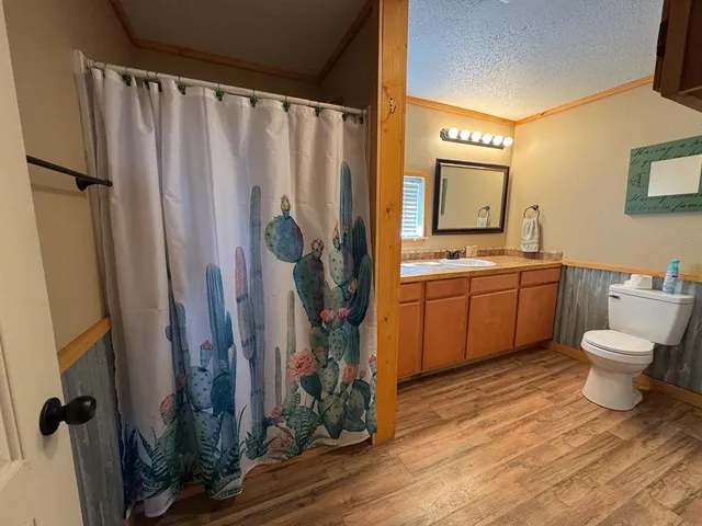 a bathroom with a toilet a sink and a mirror