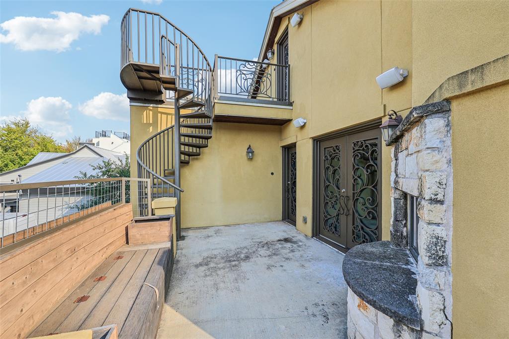1904 East 13th Street, Unit A Austin, TX 78702 - Photo 22 of 27 Patio / terrace with stairway, a patio, and french doors