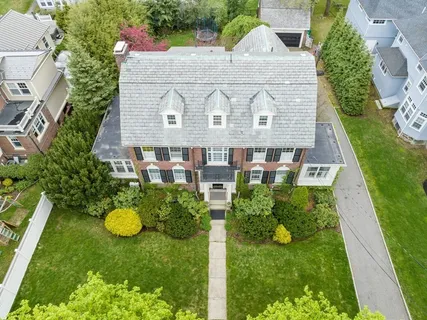 an aerial view of a house