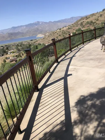 a view of a terrace with a bench