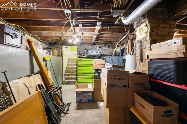 a view of a storage room with washer and dryer