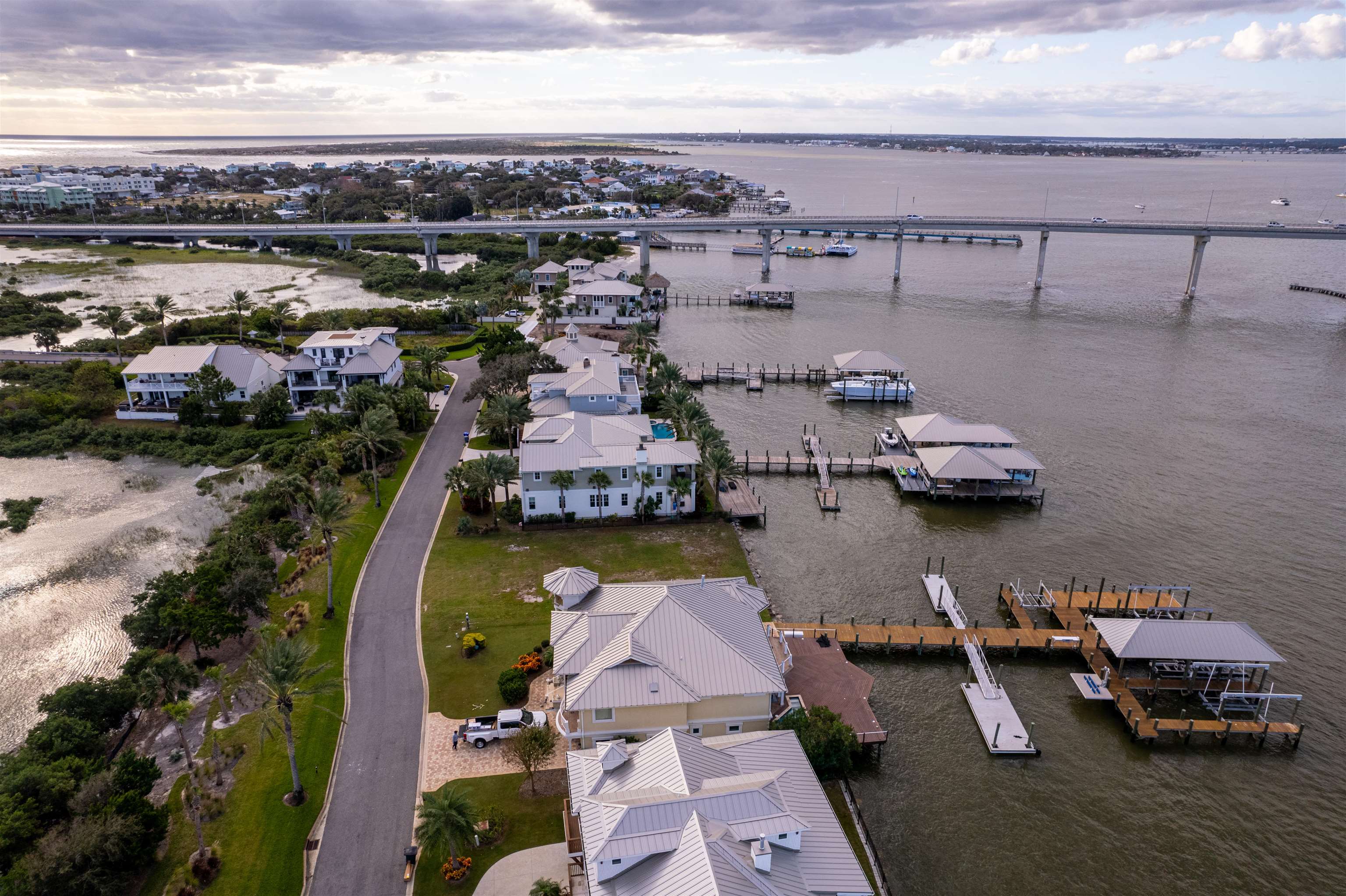 229 Rivershore Lane St. Augustine, FL 32084 - Photo 10 of 11 an aerial view of a house with boats and lake view