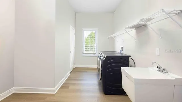 a view of a bedroom with a swimming pool