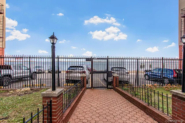 a view of balcony with wooden floor