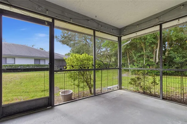 a view of a garden from a window