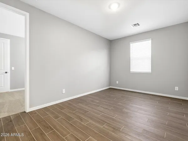 an empty room with a window