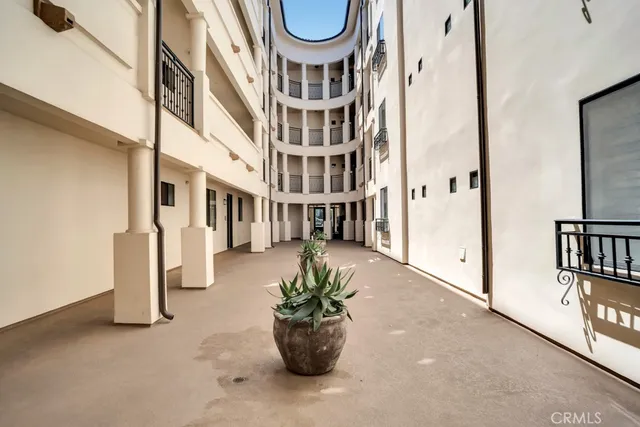 a view of small space with racks on the wall