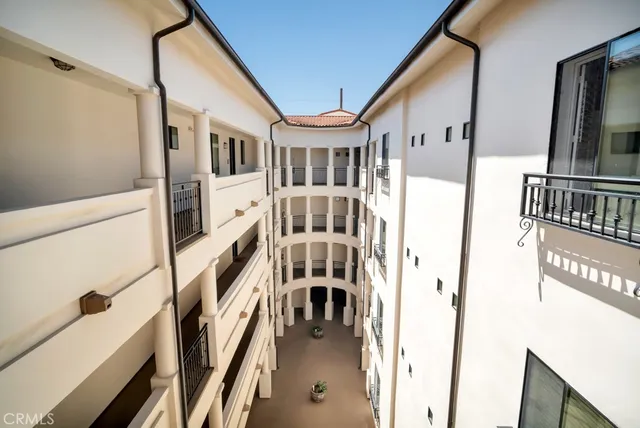 a view of elevator with hallway
