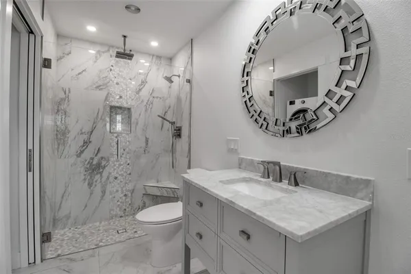 a bathroom with a shower
