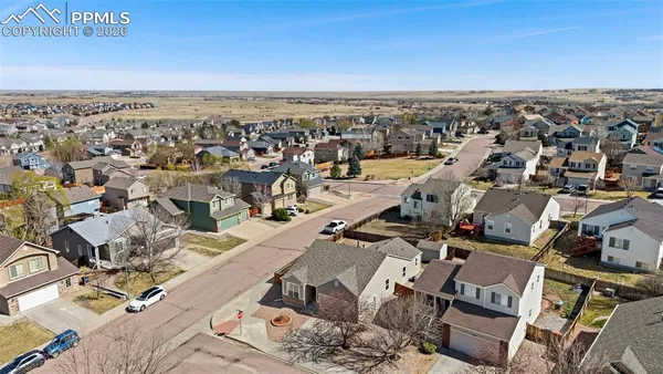 an aerial view of a city