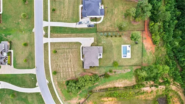 an aerial view of a house