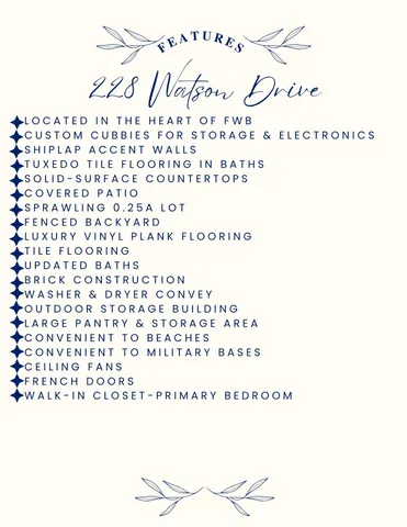 $310,900 | 228 Watson Drive Northwest, Fort Walton Beach, FL 32548