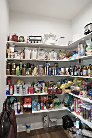 a kitchen with a stove and a microwave