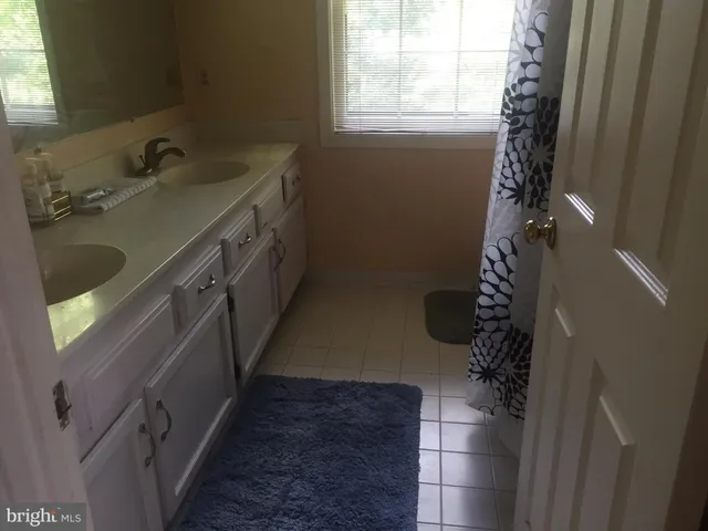 a bathroom with a sink and vanity