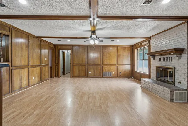 a view of a fireplace in a room