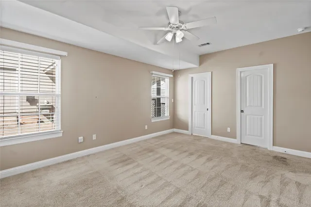 a view of a room with racks on the wall