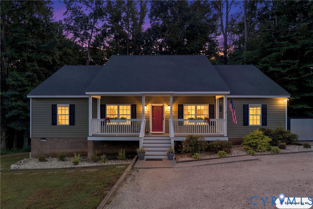 1755 Dispatch Road Quinton, VA 23141 - Photo 1 of 35 Ranch-style exterior with a covered front porch, d