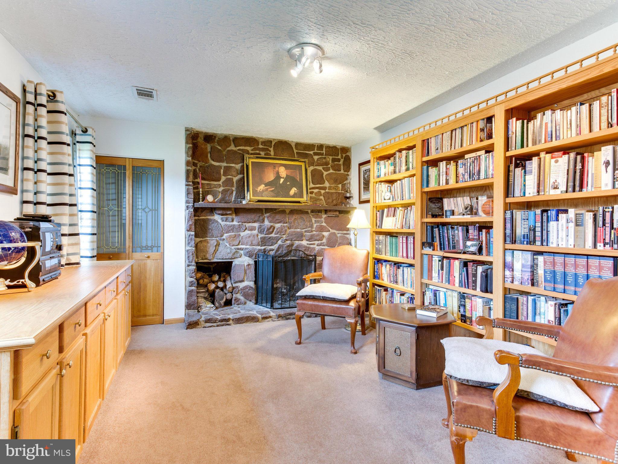 824 Uniontown Road Westminster, MD 21158 - Photo 25 of 30 Library w/ Stone Fireplace