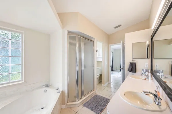 a bathroom with a sink and a tub