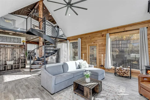 a view of a balcony with an outdoor space