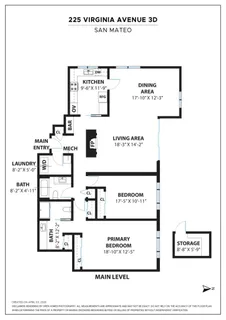 $1,020,000 | 225 Virginia Avenue, Unit 3D, San Mateo, CA 94402
