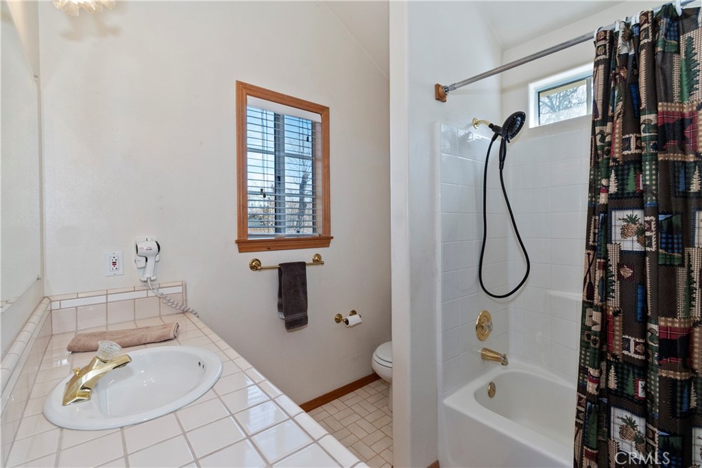 28223 North Bay Road Lake Arrowhead, CA 92352 - Photo 18 of 39 a bathroom with a sink toilet and shower