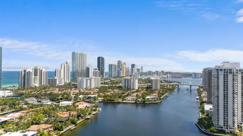 a view of a city with tall buildings