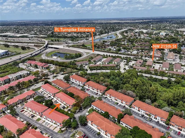 a city view with tall buildings