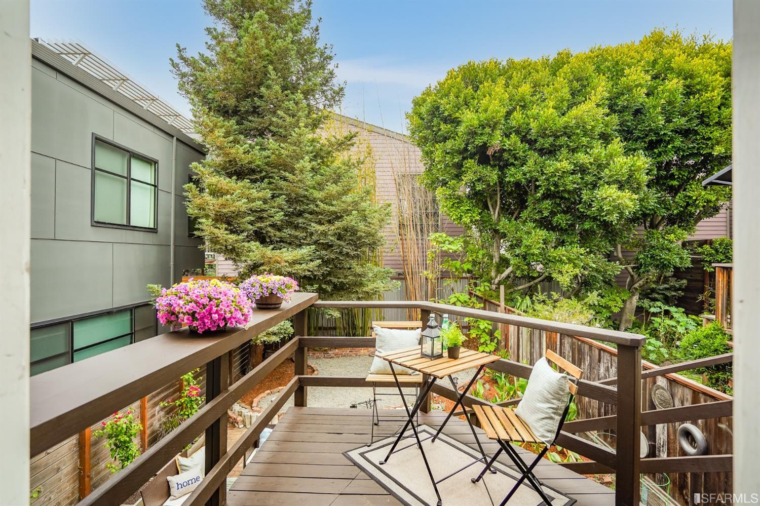 1366 34th Street Oakland, CA 94608 - Photo 26 of 51 a view of a chairs and table in the balcony