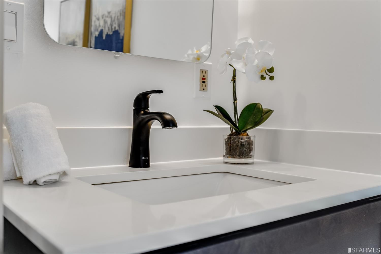 1366 34th Street Oakland, CA 94608 - Photo 50 of 51 a bathroom sink with a potted plant on it