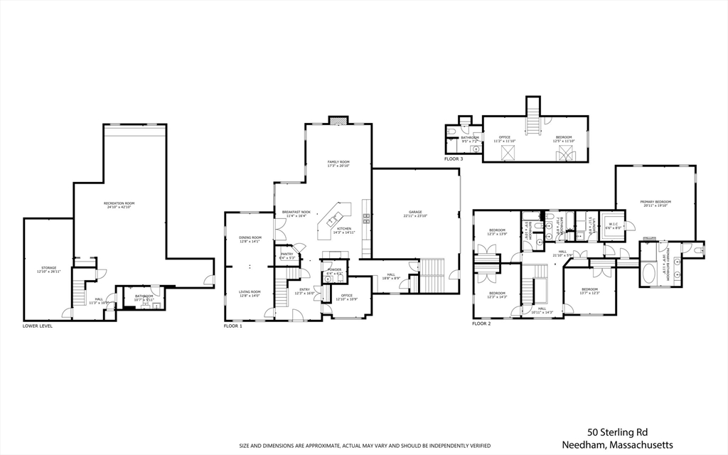 50 Sterling Road Needham, MA 02492 - Photo 29 of 29 a black and white photo of a floor plan