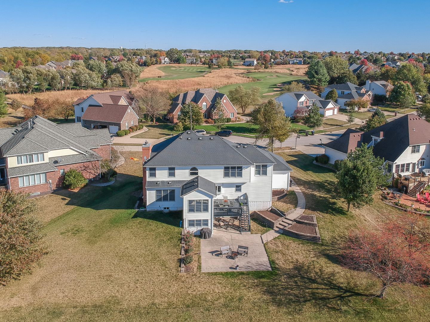 3 Pebblebrook Court Bloomington, IL 61705 - Photo 74 of 89 an aerial view of a house with a garden