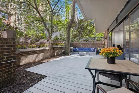 a outdoor view with a sitting space