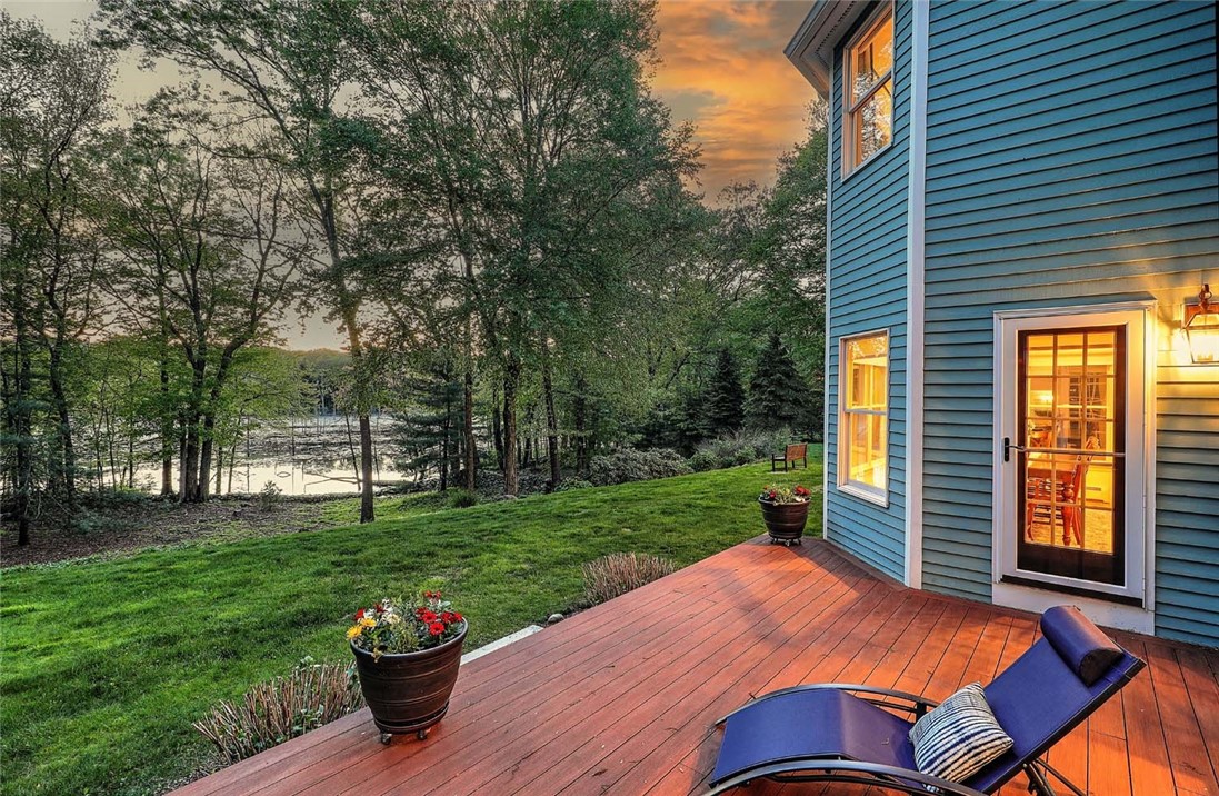 66 Tarklin Road Smithfield, RI 02814 - Photo 4 of 50 Twilight look at the Pond from the private deck