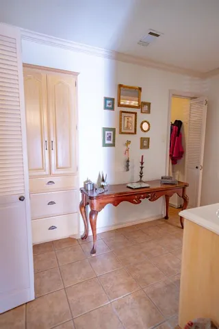 a bathroom with sink and mirror