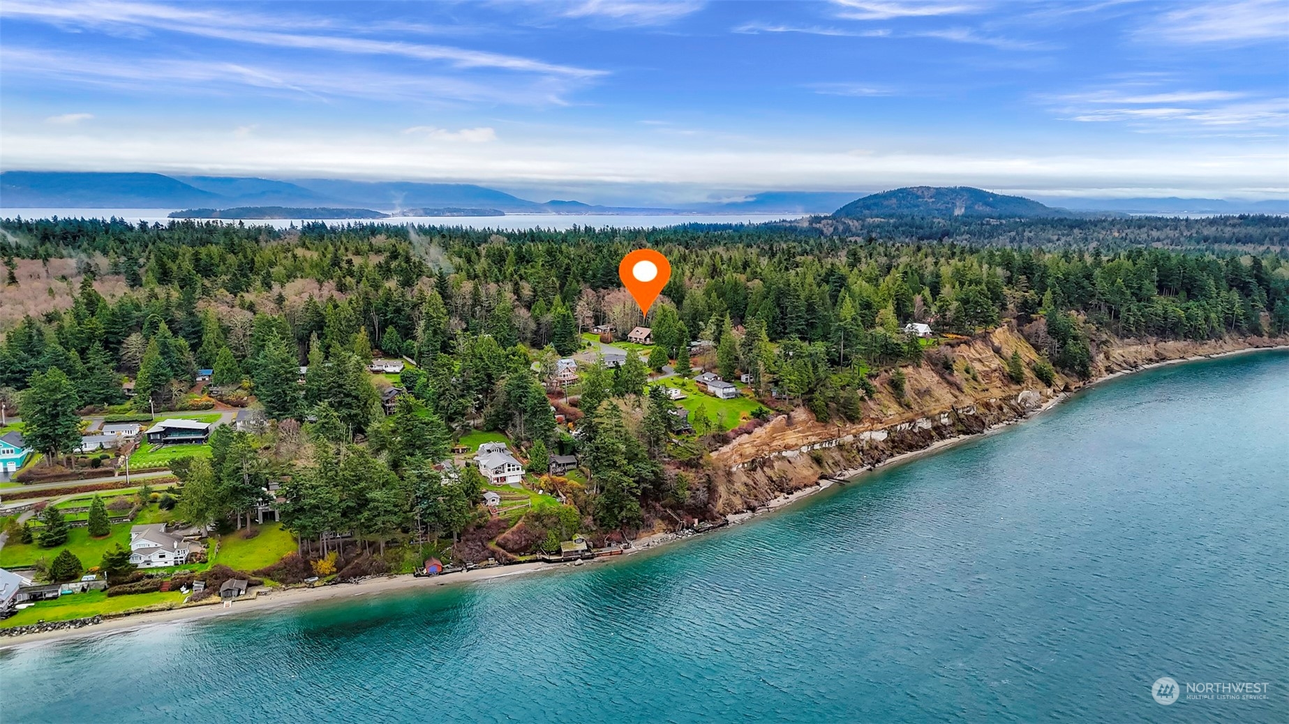 4384 Salmon Run Road Anacortes, WA 98221 - Photo 26 of 34 an aerial view of a houses with a yard