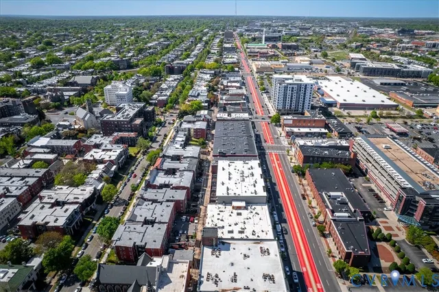an aerial view of a city