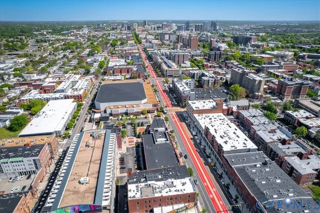 an aerial view of a city