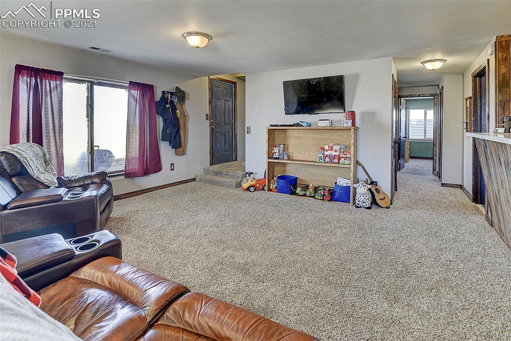 33935 Bellemont Road Yoder, CO 80864 - Photo 22 of 50 Fully finished Walk out Basement! Living Room with Wet Bar, 3rd bedroom, laundry/utility room, full bath and HUGE EXTRA ROOM!