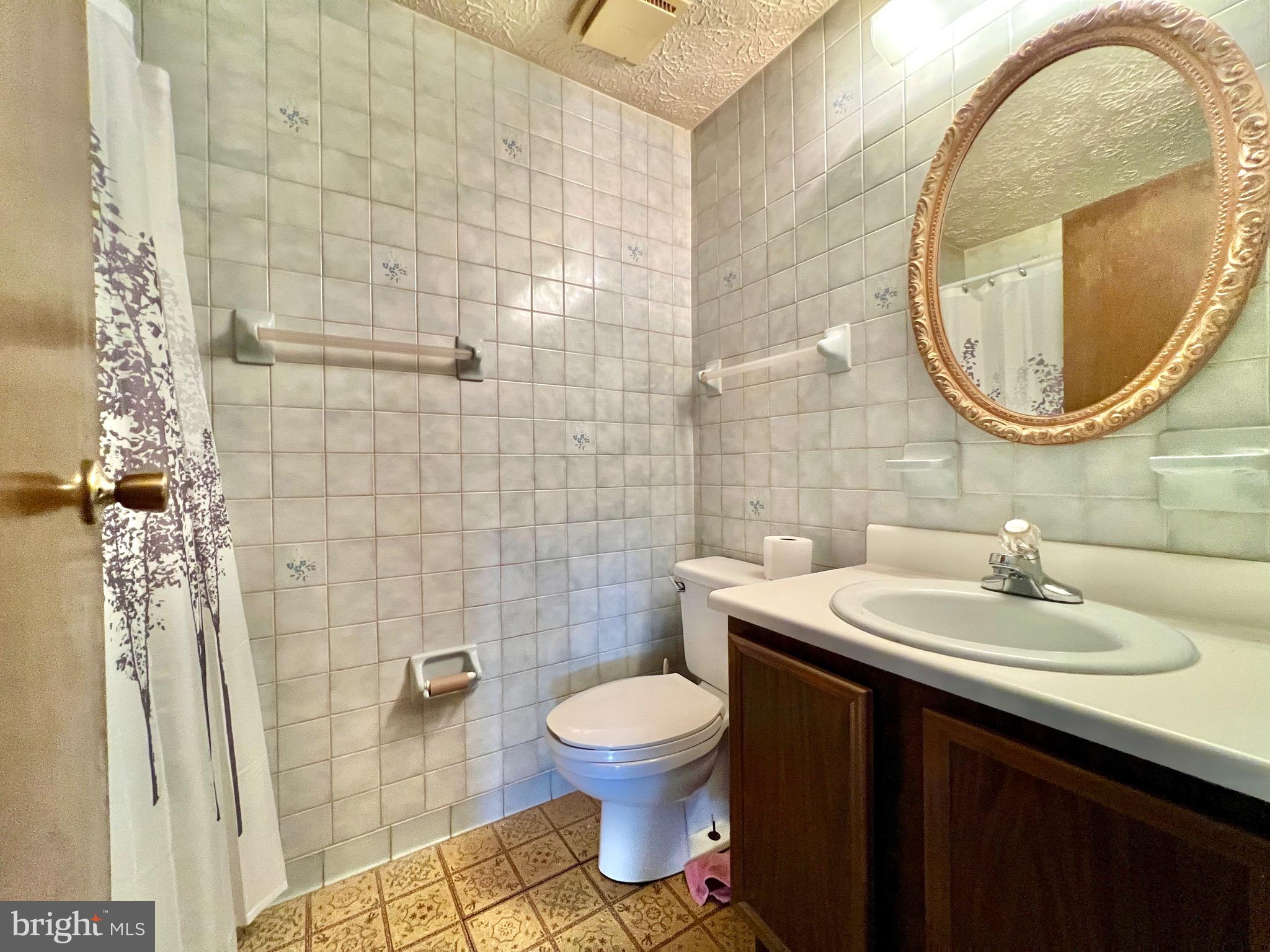 999 Heather Ridge Drive, Unit 2L Frederick, MD 21702 - Photo 13 of 19 a bathroom with a sink a toilet and a mirror