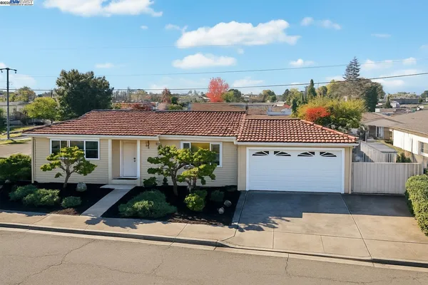 a front view of a house with plants