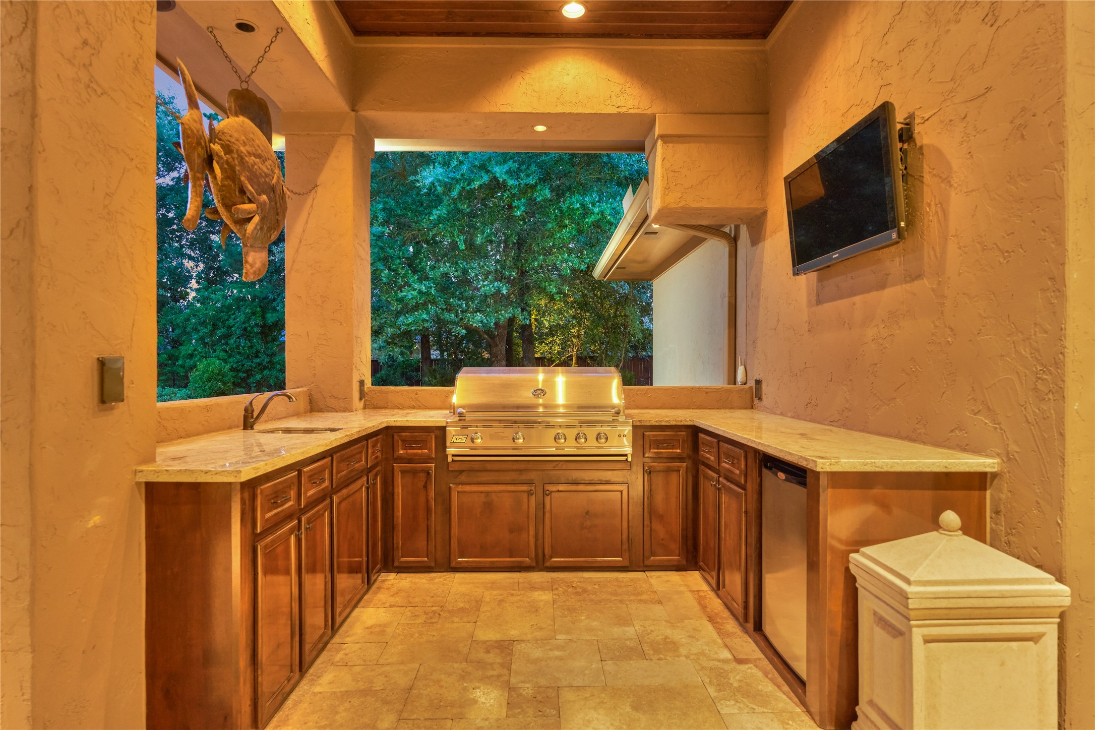 24803 Pearl Crest Lane Spring, TX 77389 - Photo 46 of 50 Entertaining outdoors has never been easier than with this granite summer kitchen!