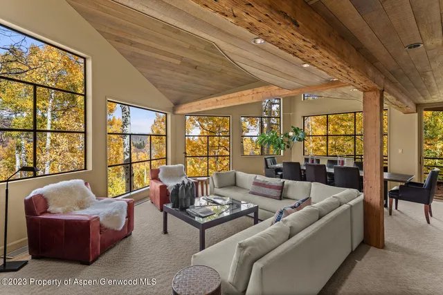 a view of balcony with wooden floor