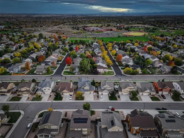 an aerial view of multiple house