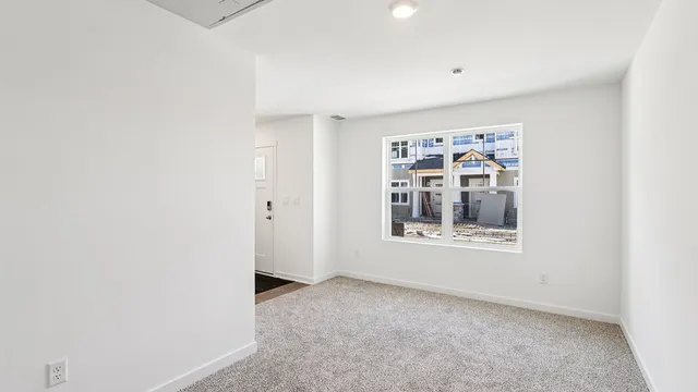 an empty room with windows