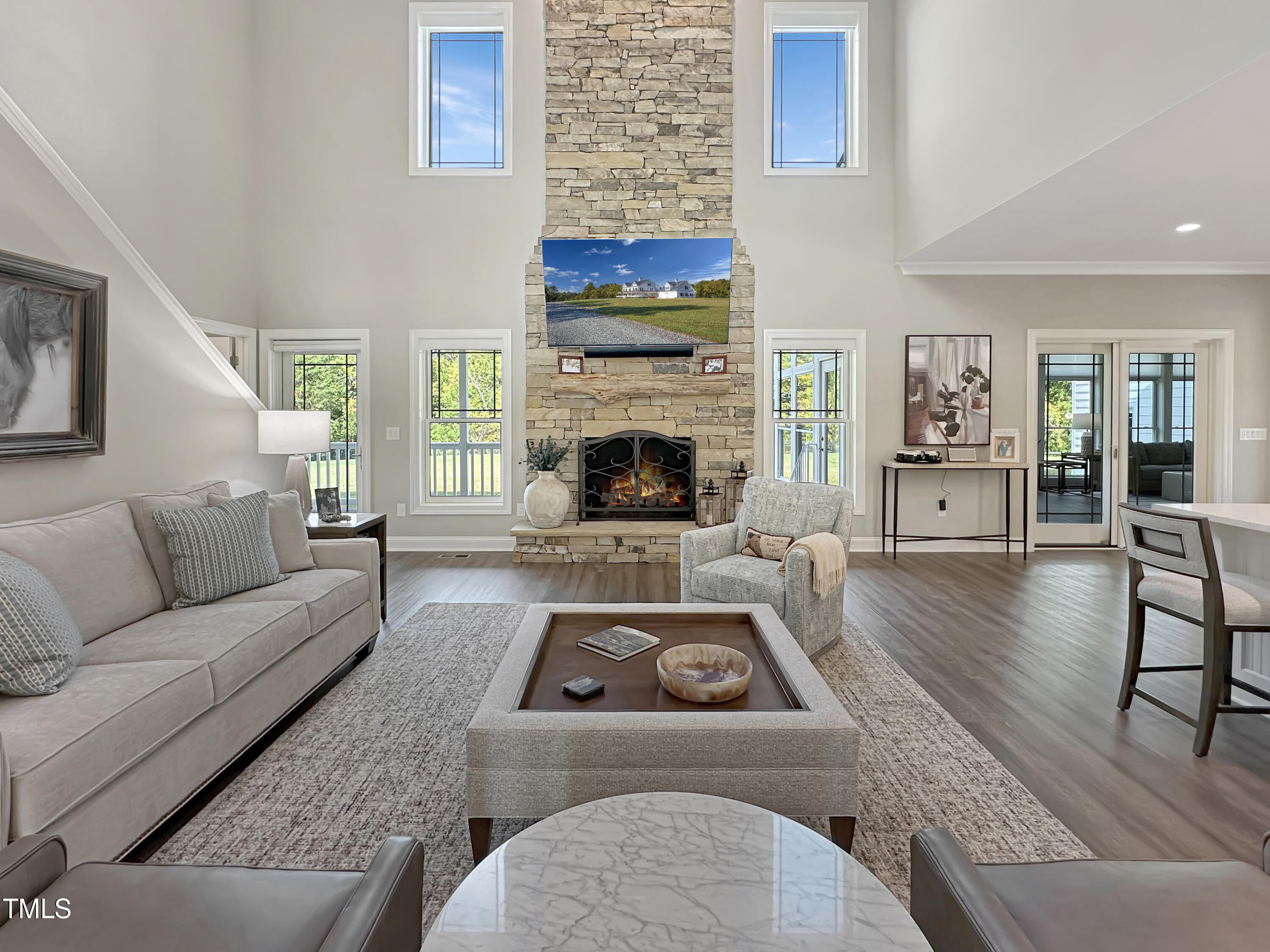 8589 McGhees Mill Road Semora, NC 27343 - Photo 13 of 67 a living room with furniture and a fireplace