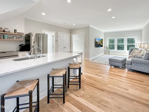a view of a porch with furniture